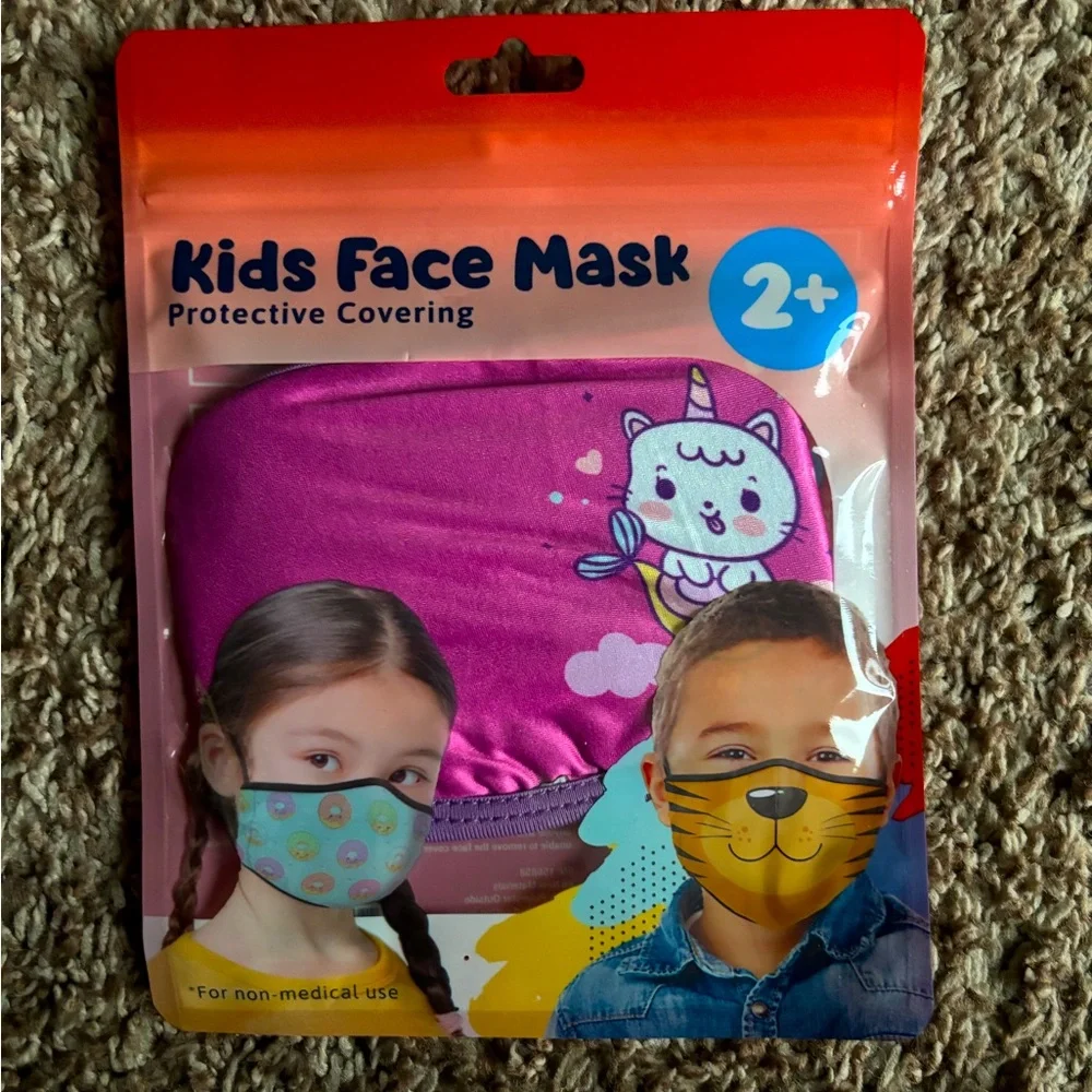 😷 Kids Kitten-Mermaid Face Mask